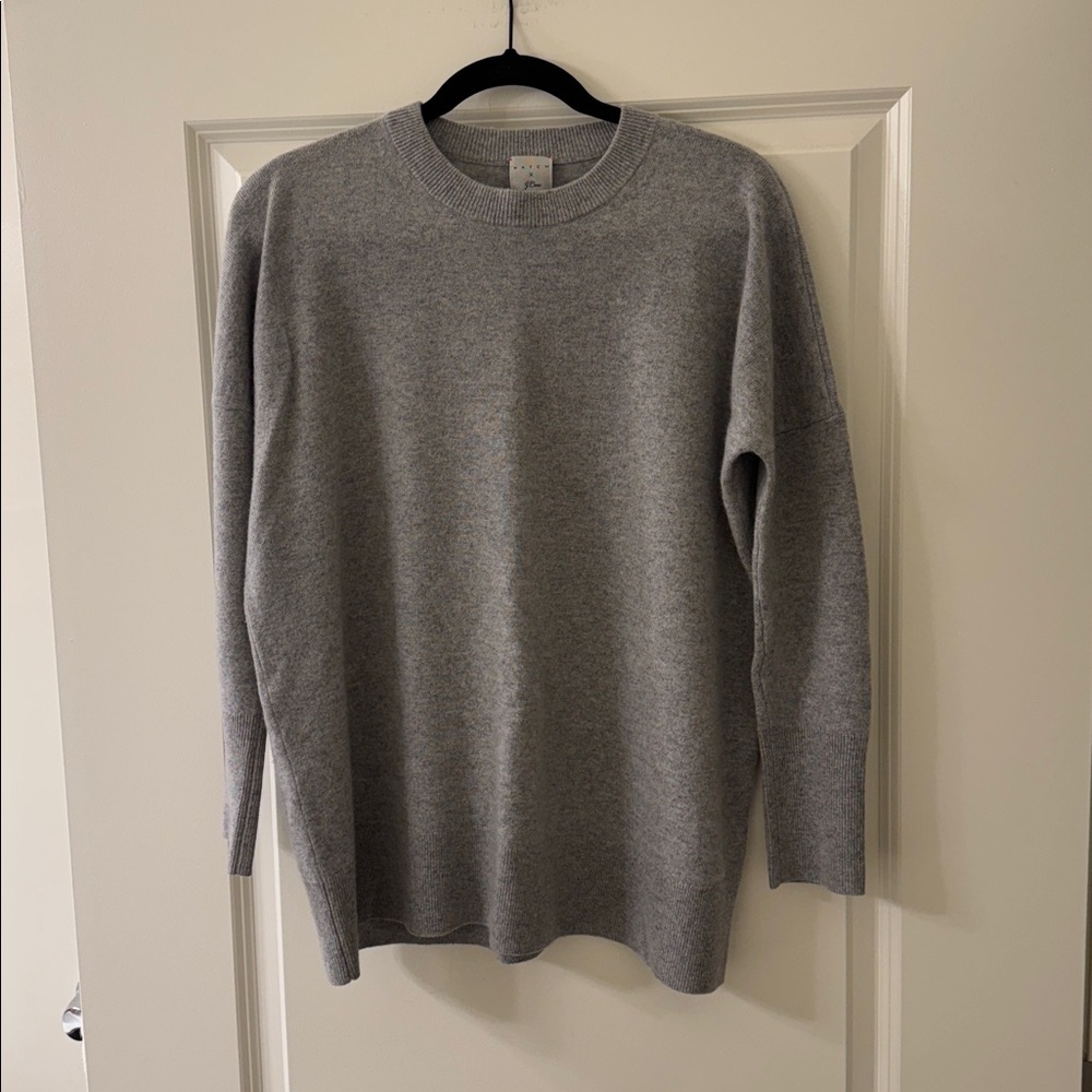Hatch x J.Crew Classic Gray 100% Cashmere Crewneck Sweater